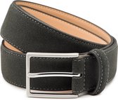 Suède heren riem Bobby – Grijs - 3,5cm breed - Pantalon & Jeans riem - Nikkelvrije gesp - Riemmaat: 85 cm (Lengte riem: 100 cm)