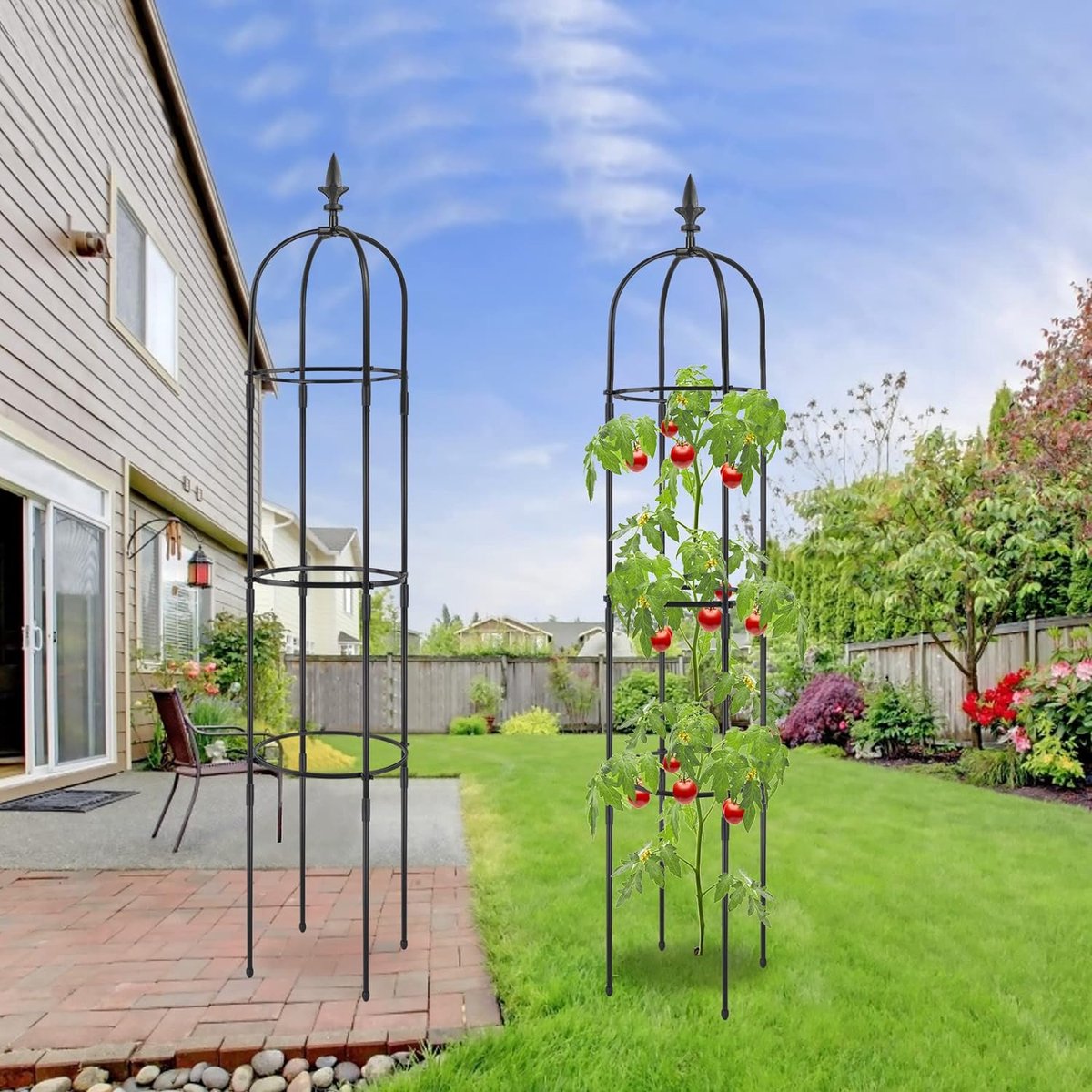 Tuinlatwerk voor klimplanten, toren obelisk tuin latwerk