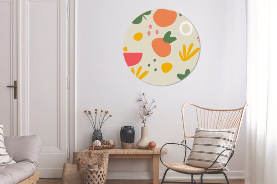 WallCircle - Cercle mural - Cercle mural intérieur - Fruits - Été - Design - 90x90 cm - Décoration murale - Peintures ronds
