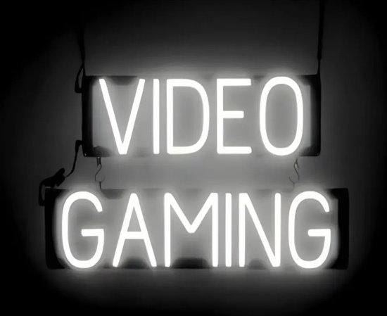 VIDEO GAMING - Lichtreclame Neon LED bord verlicht | SpellBrite | 60 x 38 cm | 6 Dimstanden - 8 Lichtanimaties | Reclamebord neon verlichting