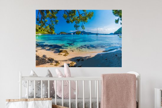 Stickers Stickers muraux - Plage - Mer - Bateau - Majorque - 90x60 cm - Feuille adhésive