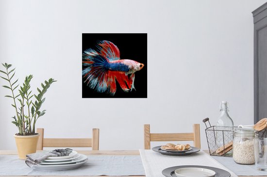 Stickers muraux - Film autocollant - Poisson - Animal marin - Staart - Blauw - 50x50 cm - Film adhésif - Stickers muraux Chambre d'enfant - Papier peint autocollant