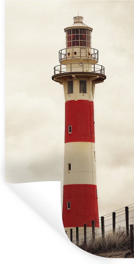 Muurstickers - Sticker Folie - Vuurtoren sepia fotoprint - 60x120 cm - Plakfolie - Muurstickers Kinderkamer - Zelfklevend Behang - Zelfklevend behangpapier - Stickerfolie