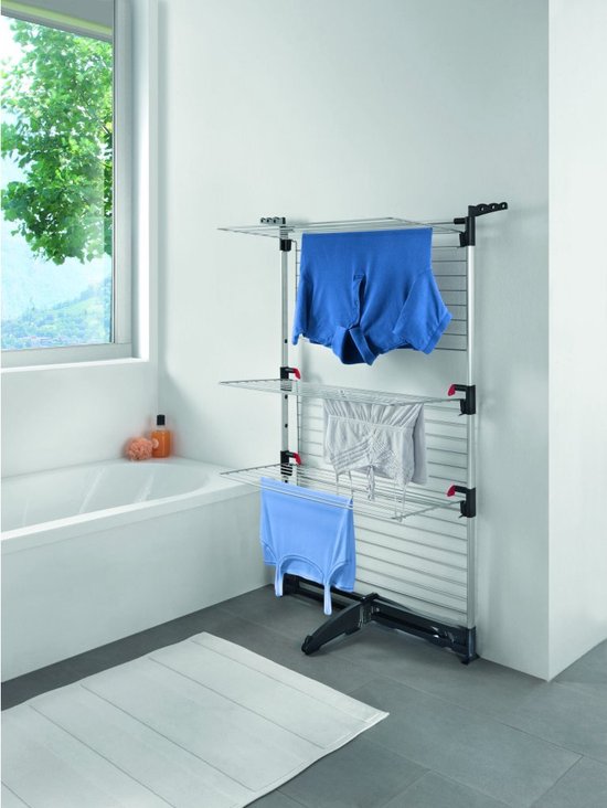 Tomado - Droogtoren Ciclone Vario - 38 meter drooglengte - Inklapbaar - Aluminium en Metaal - Met kledinghangershaken - 5 jaar garantie - Zilvergrijs