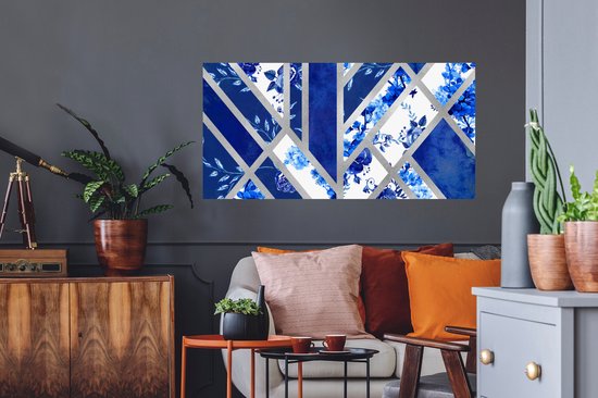 Stickers muraux - Film autocollant - Design - Bleu de Delft - Luxe - 120x60 cm - Film adhésif - Stickers muraux Chambre d'enfant - Papier peint autocollant