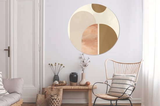 Wall Circle - Wall Circle Indoor - Abstrait - Design - Rose - ⌀ 120 cm - Décoration murale - Peintures Ronds XXL