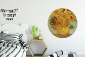 WallCircle - Wandcirkel - Muurcirkel - Zonnebloemen - Vincent van Gogh - Aluminium - Dibond - ⌀ 90 cm - Binnen en Buiten