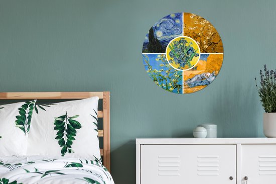 Wall Circle Oude Meesters - Wall Circle - Aluminium - ⌀ 60 - Van Gogh - Collage - Nuit étoilée