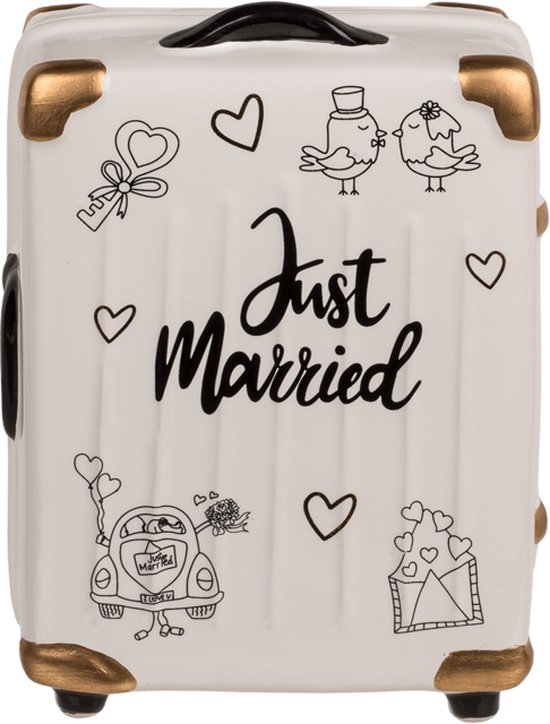 Foto: Spaarpot koffer just married 