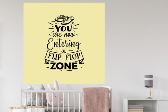 Stickers muraux - Été - Proverbes - Jaune - 120x120 cm - Feuille adhésive XXL