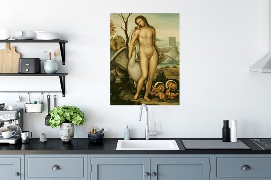 Stickers muraux - Film autocollant - Léda et le cygne - Leonardo de Vinci - 60x80 cm - Film adhésif - Stickers muraux muraux Chambre d'enfant - Papier peint autocollant - Papier peint autocollant - Film autocollant