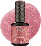 Pink Gellac Roze Gel Nagellak 15ml - Manicure voor Gelnagels - Gel Nails - Gelnagel Producten - 141 Glitter Pink