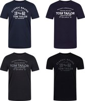Tom Tailor Heren T-Shirt Tom Tailor 4 Pack regular fit Veelkleurig M Ronde Hals Volwassenen t shirt heren met print
