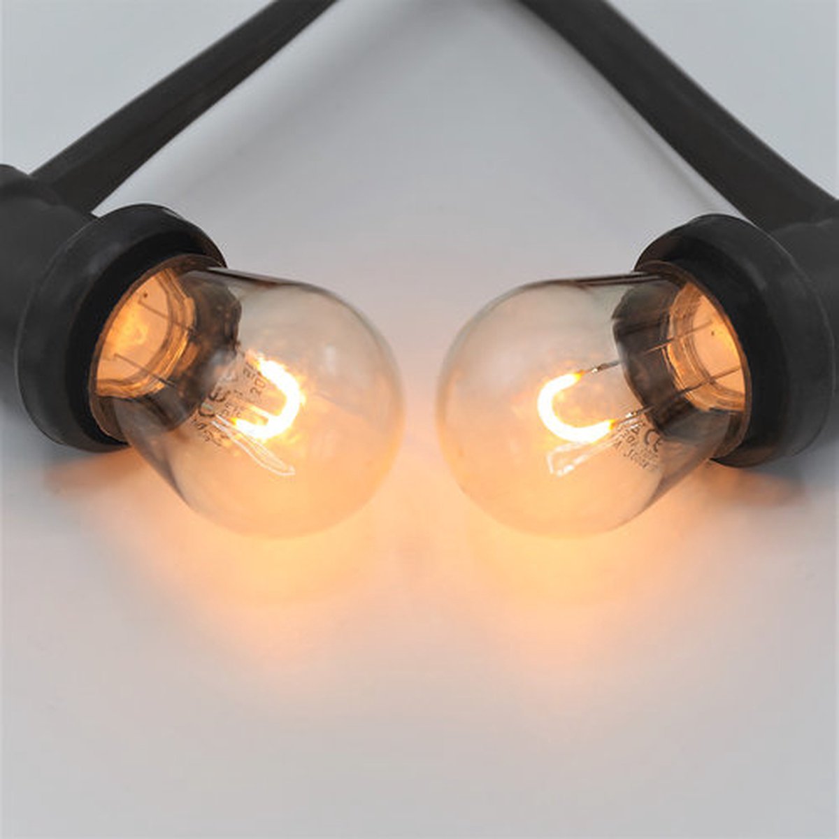 Prikkabel set met 1 watt, dimbare U-vorm LED filament lampen