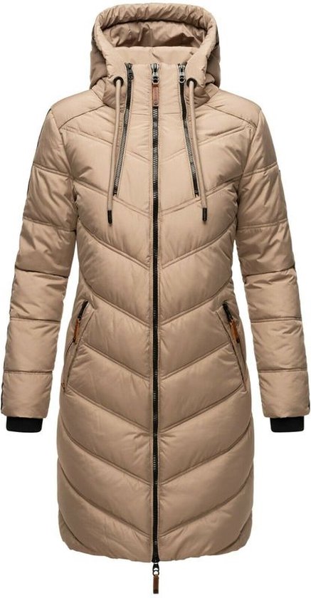 Comfortabel & Winddicht Marikoo Armasa - Winterjas Dames - Volwassen - Capuchon - Taupe - XL