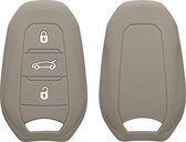 kwmobile autosleutel hoesje geschikt voor Peugeot Citroen 3-knops Smartkey autosleutel (alleen Keyless Go) - Autosleutel behuizing in grijs