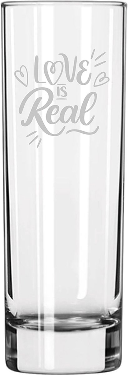 Gegraveerde longdrinkglas 22cl Love is real