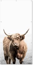 Schuttingposter Schotse hooglander - Vacht - Koe - 100x200 cm - Tuindoek
