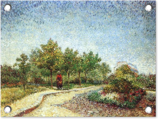 Tuin decoratie Laan in het park Voyer d'Argenson in Asnières - Vincent van Gogh - 40x30 cm - Tuindoek - Buitenposter