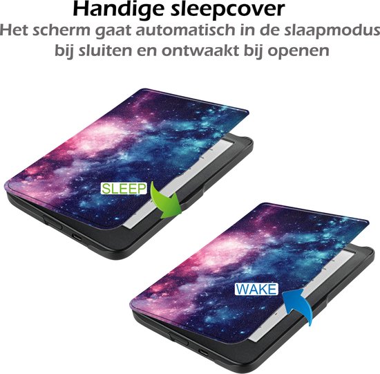 Hoesje Geschikt voor Kobo Clara HD Hoes Book Case - Hoes Geschikt voor Kobo Clara HD Hoesje Book Cover Met Screenprotector - Galaxy van Mobigear — afbeelding 3