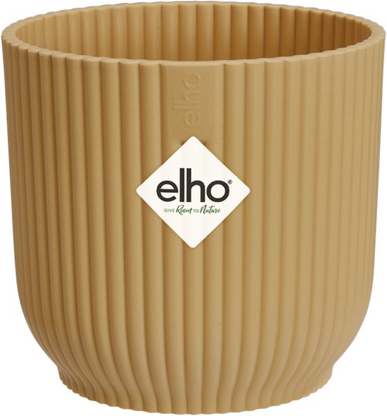 Elho Vibes Fold Rond Mini 11 - Bloempot voor Binnen - 100% Gerecycled Plastic - Ø 11.1 x H 10.5 cm - Geel