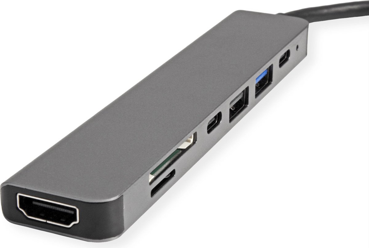 VALUE USB TypE C Dockingstation, HDMI 4K60, 2x USB2.0 (A+C) + 1x USB3.2 Gen1 (A), 1x PD, 1x SD/TF