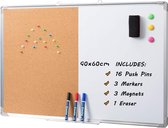 Combinatiebord kurkprikbord met aluminium frame Magnetisch whiteboard Combinatiewhiteboard kurkbord 90 * 60cm