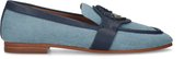 Manfield - Dames - Denim loafers met goudkleurig detail - Maat 39