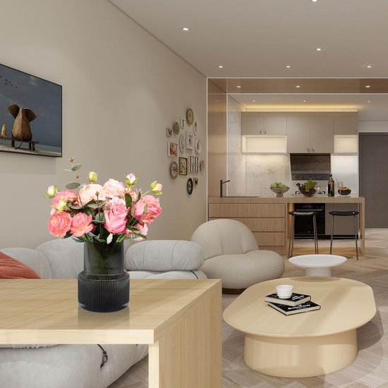 Transparante luxe grote stijlvolle bloemenvaas - vazen van glas - 43 x