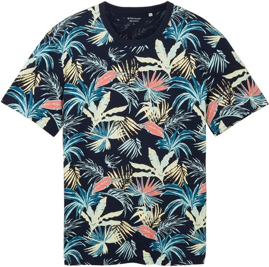 Tom Tailor T-shirt T Shirt Met Bloemen Print 1041858xx10 35436 Mannen Maat - M
