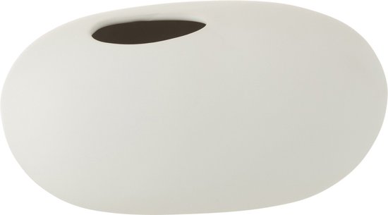 J-Line vaas Ovaal - keramiek - wit - large - Ø 15 cm