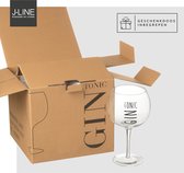 J-Line Set cadeau gin, Verres à boire 4-pièces pour gin, vin, Spritz, Set de verres à cocktail avec inscription "Gin Tonic" pour la prochaine fête, cadeaux pour femmes et hommes, 88 cl