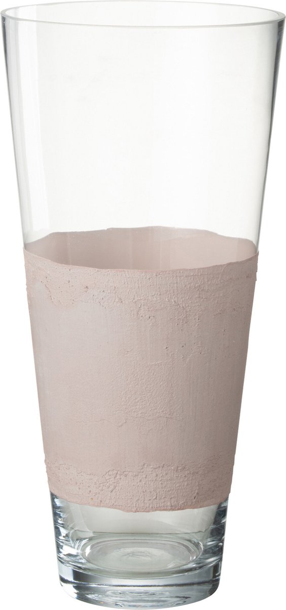 vaas Delph - glas - transparant/lichtroze - medium - 45 cm hoog