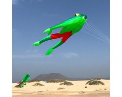 Eenlijnsvlieger Spiderkites Wonderfrog 30037 Groen 135 x 210 cm