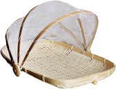 Picknickmand van bamboe handgevlochten stofdicht met ophanging voor fruit groenten en brood - stijl 1 34 x 29 cm picnic basket