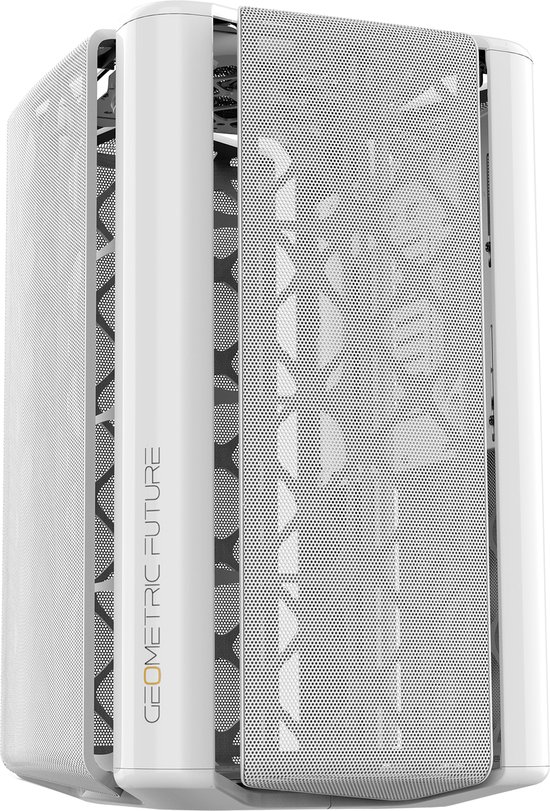 Geometric Future M2 The ARK Mesh Wit, open frame met hoge luchtstroom, mATX/Mini ITX gaming-pc-behuizing, type C-hub