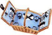 Rieten Picknickmand voor 4 personen met of zonder handvat - Deken Grootte: mit Henkel picnic basket