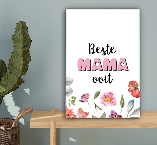 Toile Peinture Proverbes - Best Mom Ever - Maman - Citations - 20x30 cm - Décoration murale