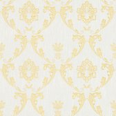 Papier peint baroque Profhome 306581-GU papier peint textile texturé au style baroque brillant or blanc 5,33 m2