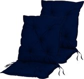 STILISTA Tuinkussens - Tuinstoelkussens - Hoge Rug - Set van 2 - 104 x 52 x 8 cm - Blauw