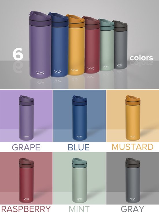 Recharge Bouteille Thermos Thee ou Café Bleu Foncé 450ml