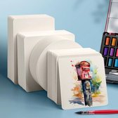 AquaCanvas™ Aquarel Papier Pakket - 4 Formaten, 300G, 100 Vellen - Creatieve Vrijheid voor Elke Kunstenaar