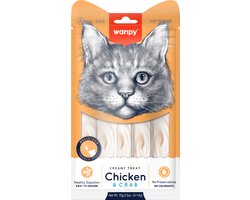 Wanpy - Likbare snack kip en krab 5 sticks van 14g