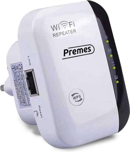 Premes - Prise amplificateur WiFi - Câble Internet gratuit - 300 MBPS - Manuel néerlandais - Sans fil - Répéteur WiFi - Booster WiFi
