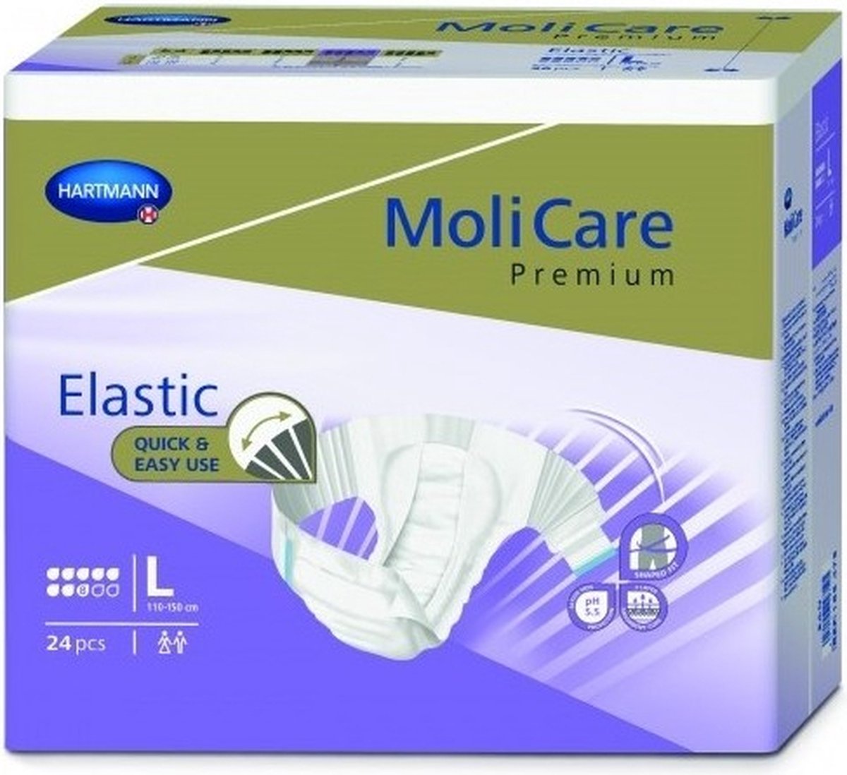 Goedkoopste Molicare Premium Slip Elastic 8 druppels Large - 1 pak van 24 stuks