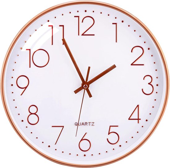 LiRiQi Stille Wandklok – 30 Cm, Quartz, Arabische Cijfers, Zwart, Geen Tikgeluid, Voor Slaapkamer En Kantoor