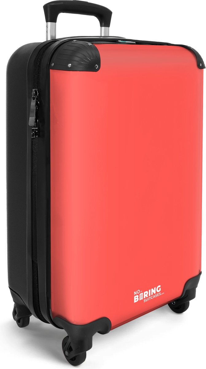 NoBoringSuitcases.com® - Handbagage koffer lichtgewicht - Oranje roze reiskoffer trolley - Rolkoffer met wieltjes - Valies carryon koffertje vakantie vrouwen - Past binnen 55x40x20 en 55x35x25