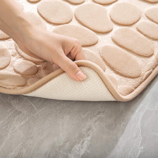 TODAY 257980 - Tappetino Con Bolle In Cotone Beige 50x80 Cm - Morbido E Naturale