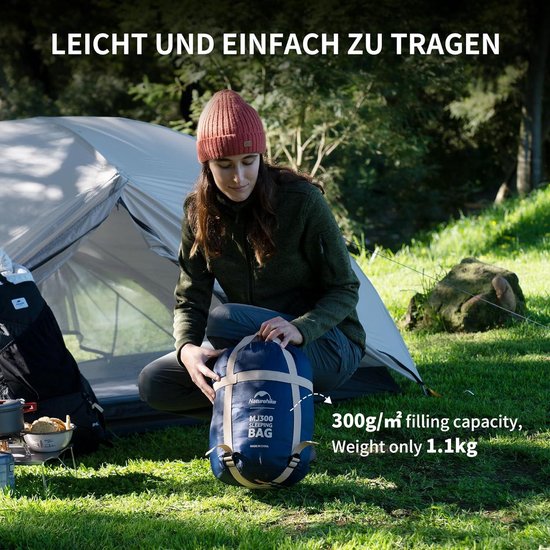 Lichtgewicht mummieslaapzak voor volwassenen Compacte slaapzak voor alle seizoenen -17°C tot 4°C Waterdicht en winddicht Draagbare kampeerslaapzak 205×75cm Marineblauw Slaapzak voor camping — afbeelding 2