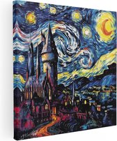 Artaza Peinture sur Toile Harry Potter Nuit Étoilée - 50x50 - Décoration murale - Photo sur Toile - Impression sur Toile